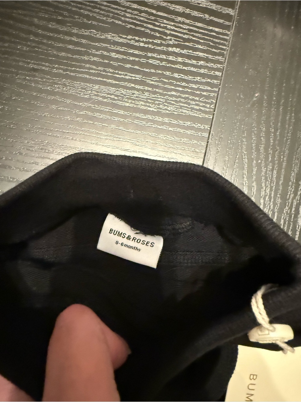 Black Baby Joggers with Drawstring Waist - Picture 3 of 4